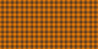 Kız tartan desenli vektör, ekosesiz ekose çek. Pencere arkaplan kumaş dokusu turuncu renk paletinde.