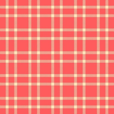 Birçok kusursuz kumaş arka plan, kürklü tartan ekoseli vektör. Livingroom tekstil desenini kırmızı ve mokasen renk paletinde kontrol et.