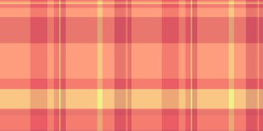 30 'ların kumaş kumaşı, ekoseli kumaş akışı. Kırmızı ve turuncu renk paletinde kalıp kontrol vektörünü yazdır.