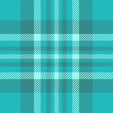Klasik arka plan kumaşı, süslemesiz ekose kumaş. Tekstil denetim vektörü, gök mavisi ve cyan renk paletinde biçimlendiriliyor.