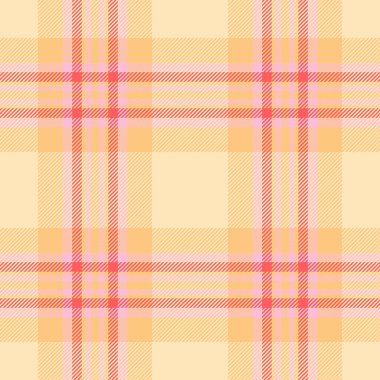 Ekose kumaş taşıyıcı klan, arka plan ekosesiz tartan dikmek. Tekstil desenini turuncu ve mokasen renk paleti ile kontrol et.