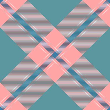 Endüstriyel tekstil tartan vektörü, kumaş örneklerini çapraz kontrol et. Cyan ve kırmızı renk paletinde meşhur desenli ekosesiz arkaplan.