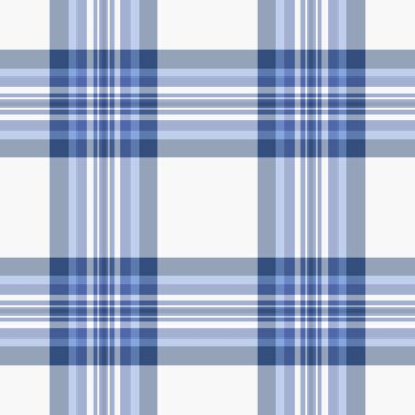 İzi sürülemeyen ekoseli kumaş, hoş doku vektör kontrolü. Noel süsü deseni kumaş arkaplanı açık ve mavi renk paletinde.