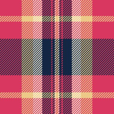 Şık çapraz ekose desenli canlı pembe, bej ve lacivert. Tekstil tasarımı, moda, ambalaj ya da web sitesi geçmişi için mükemmel. Herhangi bir projeye modern, geometrik bir dokunuş ekler.