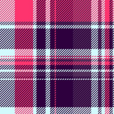 Pembe, mor ve açık mavi renkli canlı çapraz ekoseli desen. Tekstil, moda, web siteleri ya da cesur geometrik dokuya ihtiyaç duyan herhangi bir modern tasarım projesi için mükemmel..