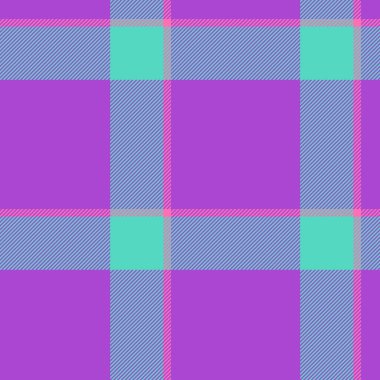 Vibrant pastel plaid pattern in purple, mint green  pink.  Ideal for fashion, textile, website backgrounds, and playful designs.  Seamless repeat tile makes it versatile for various projects. clipart