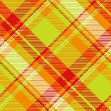 Kumaş kontrolü, fikir vektörü tekstil dokusu. Yorgan desensiz kireç ve parlak renk paletinde ekose kumaş..