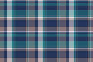 Şık tekstil dikişsiz tartan, vektör arkaplan kumaşı. Noel desenleri Pastel ve Cyan renk paletinde ekoseli kontrol et.