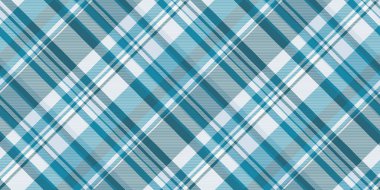 Bandananın kumaşı pürüzsüz ekoseli, havlunun arka planı tartan desenli. Herringbone vektörü tekstil desenini cyan ve beyaz renk paletinde kontrol et.