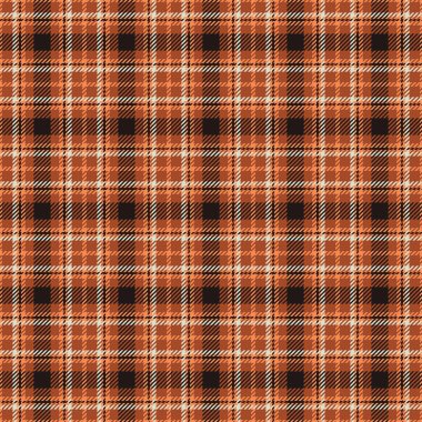 Arkaplan kumaşı pürüzsüz, serbest vektör kontrolü ekoseli. Kürk dokusu turuncu ve siyah renk paleti ile tartan..