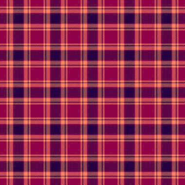 Bufalo tartan deseni kontrolü, ekoseli ekoseli kumaş. Mozaik doku kumaş kumaş vektörü pembe ve kırmızı renk paletinde.