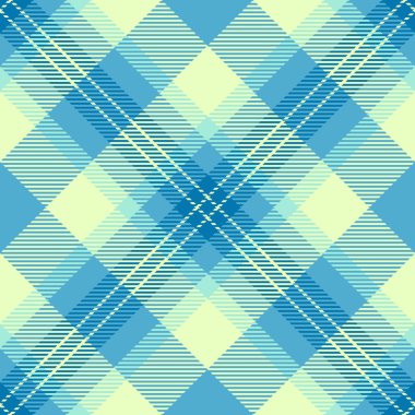Dergi ekose kumaş, tekrarlayan desen desenli tartan. Yumuşak, pürüzsüz arka plan tekstil denetimi cyan ve açık renk paletinde.