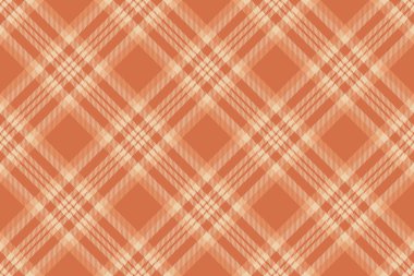 Vogue tartan kumaş dikişsiz, pamuklu kumaş desenli. Turuncu ve açık renk paletinde yıl dönümü vektör kontrol deseni.