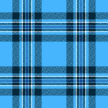 40 'ların ekose desenli kumaşı, havlunun dikişsiz kontrol vektörü. Cyan ve koyu renk paletinde kumaş kumaş arkaplan tartanı örer.