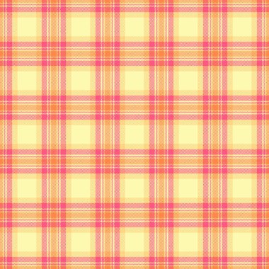 Yağ bezi arka plan vektörü, minimalist tartan tekstili. Sarı ve kırmızı renk paletinde zevksiz desenli ekoseli kumaş..