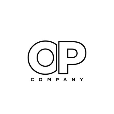 Moda harfi O ve P, OP logo tasarım şablonu. Şirket kimliği için asgari monogram tabanlı logotype.