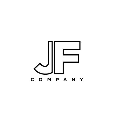 Moda harfi J ve F, JF logo tasarım şablonu. Şirket kimliği için asgari monogram tabanlı logotype.