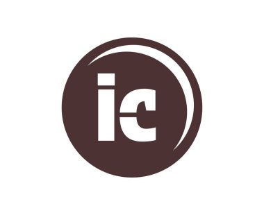 IC spor amblemi ya da takım logosu. Top dükkanı, spor şirketi, eğitim ve kulüp rozeti için ilk harf I ve C kombinasyonlu top logosu..