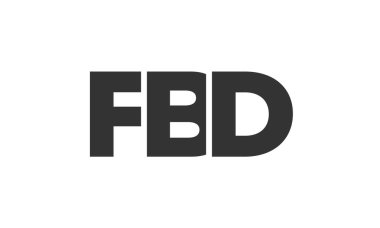 Güçlü ve modern kalın metinli FBD logo tasarım şablonu. Basit ve minimal tipografi içeren ilk tabanlı vektör logosu. Moda şirket kimliği.