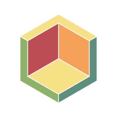 Pastel altıgen küp grafiği. Sunumlar, web sitesi geçmişleri veya modern, geometrik bir dokunuşa ihtiyaç duyan minimalist tasarımlar için idealdir. Çok yönlü ve temiz estetik.