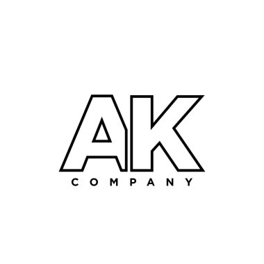 Moda harfi A ve K, AK logo tasarım şablonu. Şirket kimliği için asgari monogram tabanlı logotype.