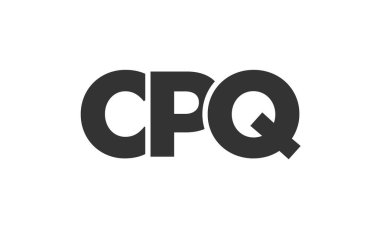 CPQ logo tasarım şablonu güçlü ve modern kalın metinlerle. Basit ve minimal tipografi içeren ilk tabanlı vektör logosu. Moda şirket kimliği.