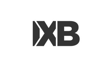 IXB logo tasarım şablonu güçlü ve modern kalın metin ile. Basit ve minimal tipografi içeren ilk tabanlı vektör logosu. Moda şirket kimliği.
