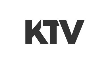 KTV logo tasarım şablonu güçlü ve modern kalın metin ile. Basit ve minimal tipografi içeren ilk tabanlı vektör logosu. Moda şirket kimliği.