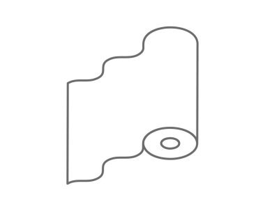 Bir rulo kumaşın ya da kağıdın açılışının basit bir çizgisi. Tekstil, tasarım veya ev dcor ile ilgili web siteleri, sunumlar veya ambalajlar için mükemmel