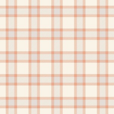 Mendil desenli tartan, kadın vektör tekstil dokusu. Eski dantel ve turuncu renk paletinde, pürüzsüz kumaş arka plan ekoseli.