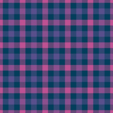 İpliksiz doku kalıbı, çoklu vektör tekstil arkaplanı. Elmas tartan kumaş. Cyan ve pembe renk paletini kontrol et..