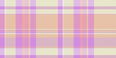 Delightful pastel plaid pattern in soft purple, peach, and cream.  Ideal for textile design, fashion, packaging, and website backgrounds.  Creates a gentle, feminine, and visually appealing texture. clipart