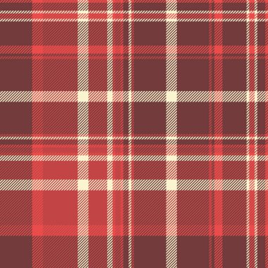 Kırmızı ve kahverengi ekose desenli. Tekstil tasarımı, giysi, ambalaj kağıdı ya da web sitesi geçmişi için mükemmel. Temiz çizgiler ve modern estetik çok yönlü tasarım seçenekleri oluşturur.