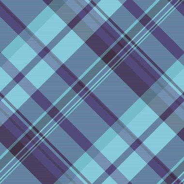 Dikensiz tartan ekoseli, Çin Yeni Yıl desenli arka plan dokusu. Cyan ve indigo renk paletinde kumaş tekstil denetimi.