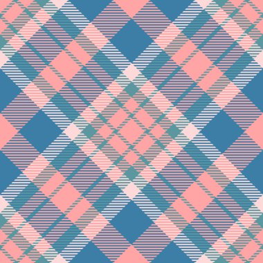 Tartan tekstil arkaplanı sipariş et, hasırı kontrol et. Uyum kumaşı, ekoseli kumaş. Cyan ve kırmızı renk paletinde kusursuz desen..