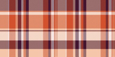 Sıcak turuncu, şeftali ve koyu kestane rengi ile canlı sonbahar ekoseli desen. Tekstil tasarımı, sonbahar modası veya web sitesi geçmişi için mükemmel.