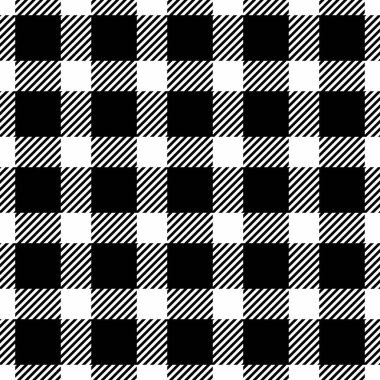 Yeni yıl vektör tartan geçmişi, ekosesiz golf çeki. Fiber doku dokusu kumaş beyaz ve siyah renk paletinde.