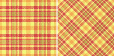 Desensiz kumaş ekoseli kumaş vektör kontrolü ve doku arka planında kumaş tartan. Rahat marka giysiler için gıda renkleriyle ayarlanmış. .