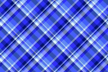 Mavi ve beyaz tonlarında canlı çapraz ekoseli desen. Tekstil tasarımı, web sitesi geçmişi ya da şık geometrik dokuya ihtiyaç duyan her proje için mükemmel..