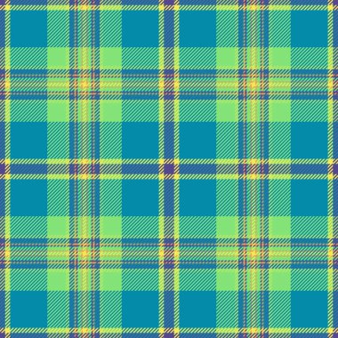 Nostalji kumaş arkaplan modeli, davetiye kontrolü ekose tartan. Tatil tekstil dokusu vektörü siyanür ve yeşil renk paletinde pürüzsüz.