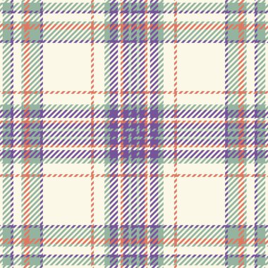 Süslü yeşiller, mor renkler ve krem rengi mercanlarda süslü pastel ekoseli desenler. Tekstil tasarımı, giyim, moda, ev dekorasyonu ya da web sitesi geçmişi için mükemmel. Kusursuz tekrarlama tasarımı.