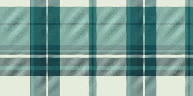Kız vektör kumaşı, piknik desenli tartan ekose. Beyaz ve gök mavisi renk paletinde basit desensiz tekstil arkaplanı.