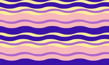 Dalgalı, parlak renklerde dalgalı çizgileri olan soyut bir arka plan, dalgalı, sıvı bir etki yaratıyor. Düz kıvrımlar ve dokulu çizgiler tasarıma zarafet, yaratıcılık ve canlılık ekler. Bu vektör dokunuşu, duvar kağıdı, tekstil veya grafik kullanımı için idealdir