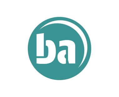 BA spor amblemi ya da takım logoti. Top mağazası, spor şirketi, eğitim ve kulüp rozeti için B ve A harflerinin birleşimine sahip top logosu..