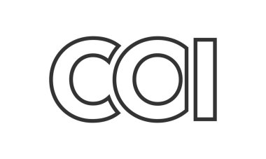 Güçlü ve modern kalın metinlerle COI logo tasarım şablonu. Basit ve minimal tipografi içeren ilk tabanlı vektör logosu. Moda şirket kimliği.