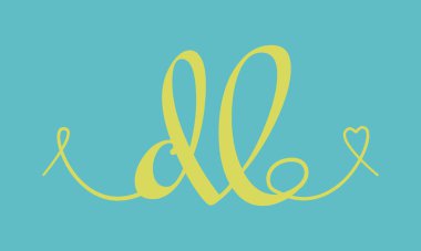 DL ilk düğün monogramı kaligrafi vektör çizimi. El çizimi harfler. Sevgililer Günü posteri ve tebrik kartı için logo tasarımına bayılıyorum.