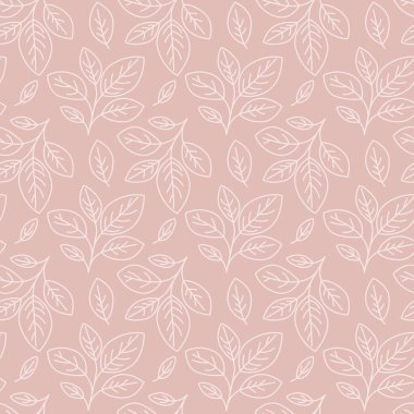 El çizimi çiçek desenli vektör tasarımı. Bitki ve yaprak ile basit bir süs. Kumaş baskı kumaşı.