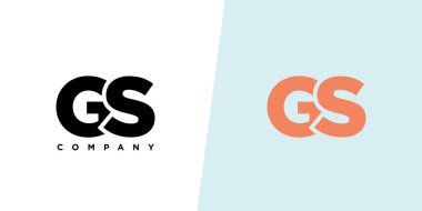 G ve S harfi, GS logo tasarım şablonu. İlk tabanlı asgari monogram logosu.