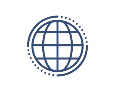 Temiz, modern vektör ikonu stilize edilmiş bir küreyi tasvir ediyor. Küresel bağlantı ya da ağ temasına ihtiyaç duyan web siteleri, uygulamalar ya da sunumlar için idealdir.