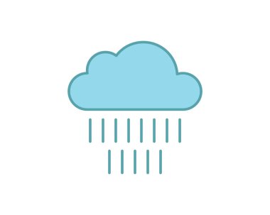 Yağmur bulutunun basit, minimalist çizimi. Hava durumu uygulamaları, web siteleri veya eğitim materyalleri için mükemmel. Temiz tasarım ve yumuşak renk paleti onu çeşitli uygulamalar için çok yönlü hale getirir.